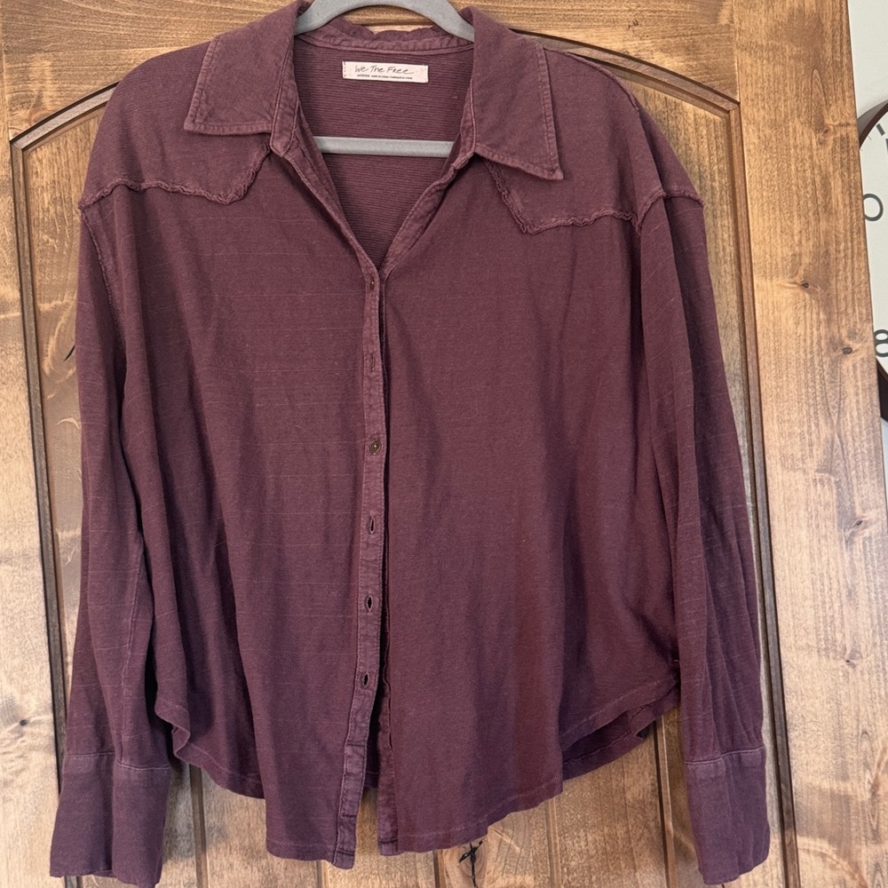 We The Free plum purple eggplant aubergine Knit Top Free People